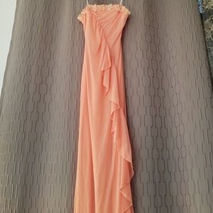 Peach maxi floral dress